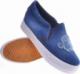 Pantofelek24 Wszuna tenisówki slip on na platformie Granatowe /D7-1 11383 T162/ 36 7