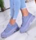 Pantofelek24 Niebieskie buty damskie na platformie /F6-3 11469 W203/ 40 1