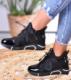 Modne damskie trampki sneakersy na koturnie Czarne /E8-2 7640 S797/ 36 2