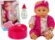 LeanToys Lalka Bobas CiemnoRóżowa Nocnik Siusia Pije Kokardka 24 cm 1