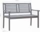vidaXL vidaXL 2-os. ławka ogrodowa z poduszką, 120 cm, szara, eukaliptus 9
