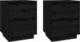vidaXL vidaXL Szafki nocne, 2 szt., czarne, 40x35x50 cm, lite drewno sosnowe 2
