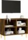 vidaXL vidaXL Szafka pod TV, drewniane nóżki, przydymiony dąb, 69,5x30x50 cm 1