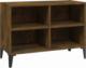 vidaXL vidaXL Szafka pod TV, metalowe nóżki, przydymiony dąb, 69,5x30x50 cm 1