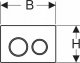 Przycisk spłukujący Geberit Przycisk uruchamiający Geberit Omega20, przedni/górny, chrom mat, easy-to-clean [1/10] 2