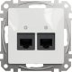Schneider Electric Sedna Design Gniazdo komputerowe 2xRJ45 kat.5e UTP białe SDD111452 1