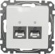 Schneider Electric Sedna Design Gniazdo komputerowe 2xRJ45 kat.5e UTP białe SDD111452 2