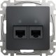 Schneider Electric Sedna Design Gniazdo komputerowe 2xRJ45 kat.5e UTP czarny antracyt SDD114452 1