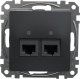 Schneider Electric Sedna Design Gniazdo komputerowe 2xRJ45 kat.5e UTP czarny antracyt SDD114452 1