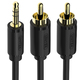 Kabel Unitek Jack 3.5mm - RCA (Cinch) x2 1.5m czarny (Y-C938BK) 1