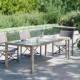 vidaXL vidaXL Stół ogrodowy, szary, 190x90x75 cm, szkło hartowane i rattan PE 1