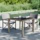 vidaXL vidaXL Stół ogrodowy, 90x90x75 cm, szkło i rattan PE, szary 1
