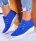 Pantofelek24 Wiązane niebieskie tenisówki na koturnie /C2-3 11145 S197/ 39 1