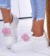 Pantofelek24 Białe skórzane damskie trampki creepersy /E8-2 11654 N0200/ 40 1
