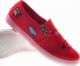 Pantofelek24 Zamszowe czerwone trampki slip on z ustami /E10-2 8425 S192/ 36 7