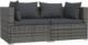 vidaXL vidaXL 2-osobowa sofa z poduszkami, szara, polirattan 1
