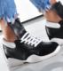 Pantofelek24 Czarne sneakersy na niskim koturnie /B2-3 9721 S190/ 36 2
