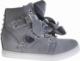 Pantofelek24 Zamszowe trampki sneakersy z kokardami SZARE /F2-2 4205 S271/ 36 2