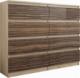 Mobene NOWOCZESNA KOMODA 140CM SZAFKA 8 SZUFLAD SONOMA POŁYSK PL R140S8 MOBENE 1