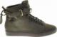Pantofelek24 Jesienne trampki damskie z kłódką Oliwkowe /F4-3 9444 S293/ 36 4