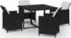 vidaXL vidaXL 5-cz. zestaw mebli ogrodowych z poduszkami, polirattan, czarny 2