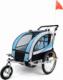 Funfit Przyczepka rowerowa z amortyzatorem 2-osobowa +JOGGER niebieska 9