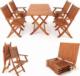 WideShop MEBLE DREWNIANE OGRODOWE ZESTAW 1 STÓŁ + 4 KRZESŁA 2