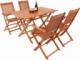 WideShop MEBLE DREWNIANE OGRODOWE ZESTAW 1 STÓŁ + 4 KRZESŁA 5