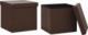 vidaXL vidaXL Składane stołki ze schowkiem, 2 szt., brązowe, PVC 2