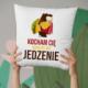 Koszulkowy Kocham Cię bardziej niż jedzenie - poduszka z nadrukiem 3