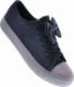 Pantofelek24 Granatowe zamszowe trampki z kokardą /E2-2 9358 S195/ 39 6
