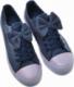 Pantofelek24 Granatowe zamszowe trampki z kokardą /E2-2 9358 S195/ 39 7