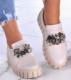 Pantofelek24 Beżowe skórzane damskie trampki creepersy /F8-2 11728 N0200/ 40 1