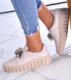 Pantofelek24 Beżowe skórzane damskie trampki creepersy /F8-2 11728 N0200/ 40 2