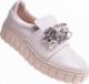 Pantofelek24 Beżowe skórzane damskie trampki creepersy /F8-2 11728 N0200/ 40 3
