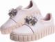 Pantofelek24 Beżowe skórzane damskie trampki creepersy /F8-2 11728 N0200/ 40 9