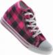 Pantofelek24 Wysokie damskie trampki z tkaniny w kratkę FUKSJA /E5-2 7629 S097/ 41 1