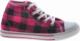 Pantofelek24 Wysokie damskie trampki z tkaniny w kratkę FUKSJA /E5-2 7629 S097/ 41 1