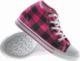 Pantofelek24 Wysokie damskie trampki z tkaniny w kratkę FUKSJA /E5-2 7629 S097/ 41 5