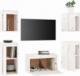 vidaXL vidaXL Szafki pod TV, 5 szt., białe, lite drewno sosnowe 3