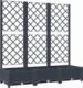 vidaXL vidaXL Donica ogrodowa z kratką, ciemnoszara, 120x40x121,5 cm, PP 1