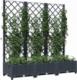 vidaXL vidaXL Donica ogrodowa z kratką, ciemnoszara, 120x40x121,5 cm, PP 2