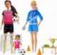 Lalka Barbie Barbie Zestaw 3 Lalki Barbie Trenerka piłki nożnej z bramką i akcesoriami 1
