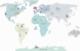 Pastelowe Love Mapa świata miętowa M - Naklejka na ścianę 5