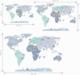 Pastelowe Love Mapa świata niebieska M - Naklejka na ścianę 7