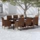 vidaXL 9-cz. zestaw mebli ogrodowych z poduszkami, brązowo-czarny 1
