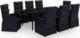 vidaXL 9-częściowy zestaw mebli ogrodowych z poduszkami, czarny 2