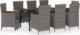 vidaXL 9-częściowy zestaw mebli ogrodowych z poduszkami, szary 2