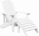 vidaXL Krzesła ogrodowe Adirondack z podnóżkami, 2 szt., HDPE, białe 4