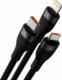 Kabel USB Baseus USB-A + USB-C - USB-C + microUSB + Lightning 1.2 m Czarny (CASS030101) 2